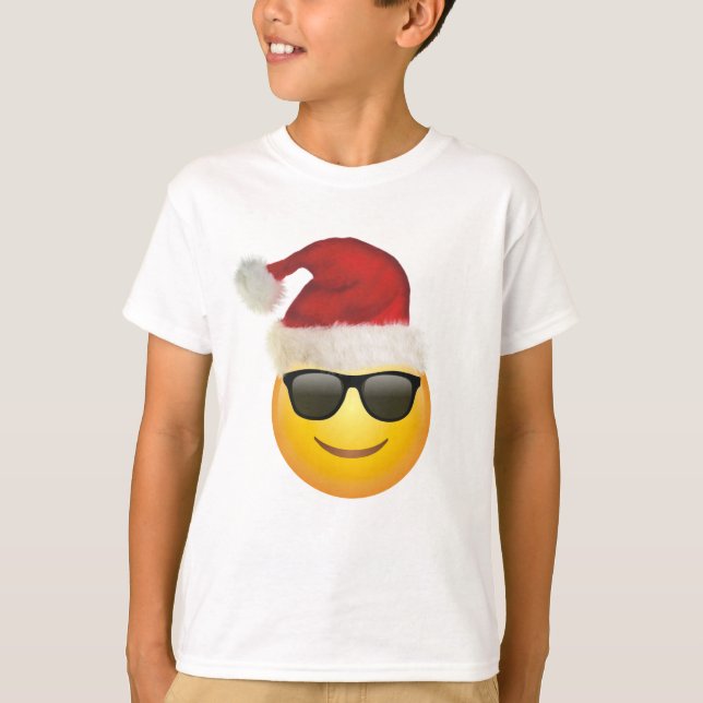 Glückliches Weihnachtencoole emoji T-Shirt (Vorderseite)