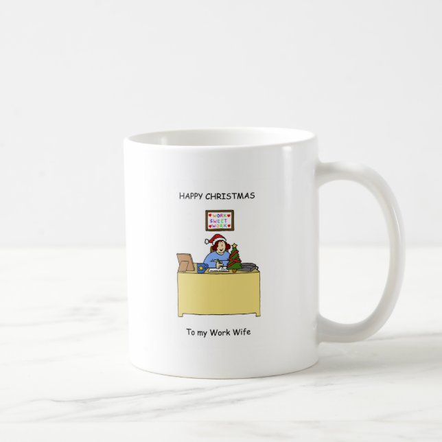 Glückliches Weihnachtsarbeits-Ehefrau Kaffeetasse (Rechts)