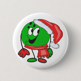 Glückliches WeihnachtsBowlingsball, der eine Button