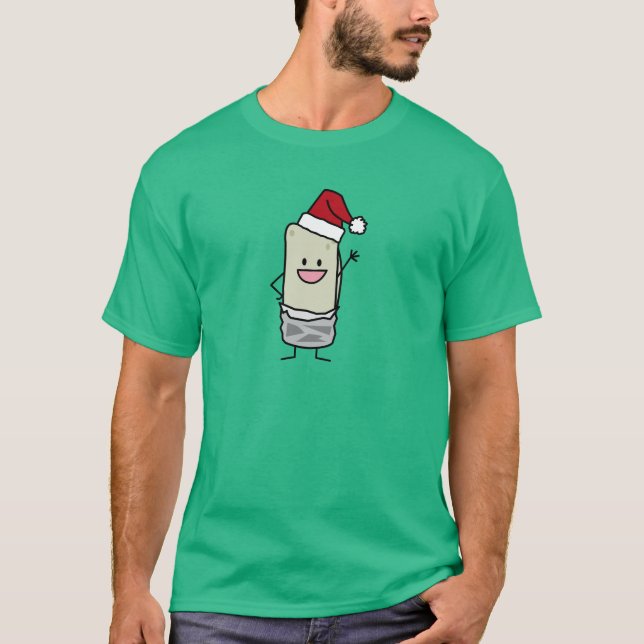 Glückliches Weihnachtsburrito-wellenartig T-Shirt (Vorderseite)