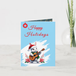 Glückliches Weihnachtsferien-Hasen-Weihnachtsdekor Feiertagskarte