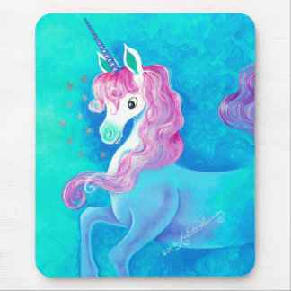 Glückliches weißes Einhorn Mousepad