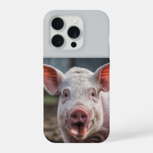Glückliches Weißes Schwein Zungenstupser, iPhone 15 Pro Hülle