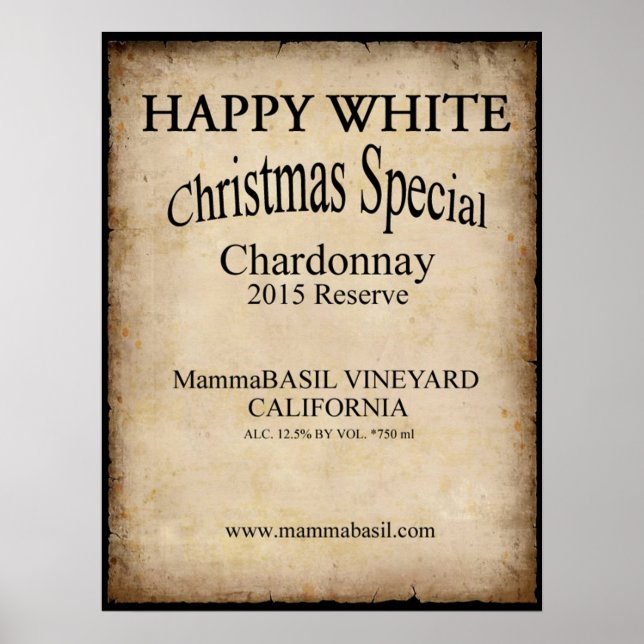 Glückliches White Wine Weihnachtsgebäck! Poster (Vorne)