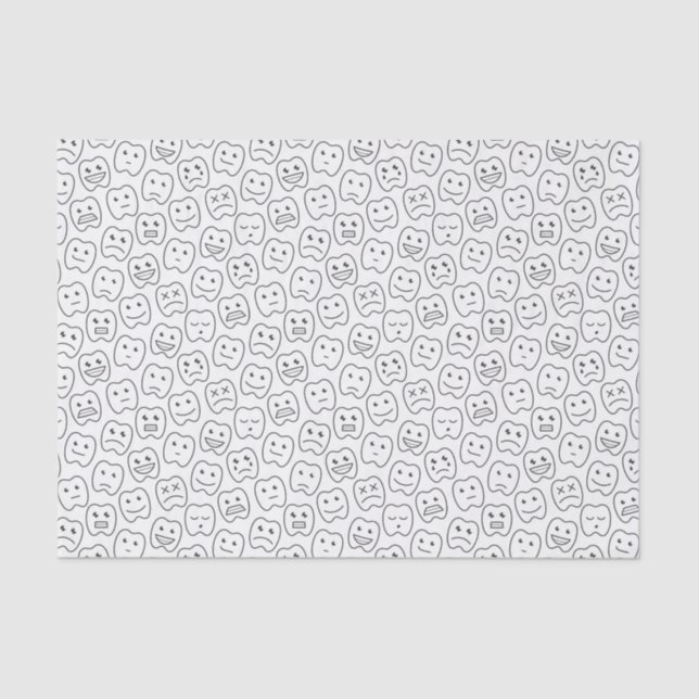 Glückliches Zahn-Muster Seidenpapier (Vorderseite)