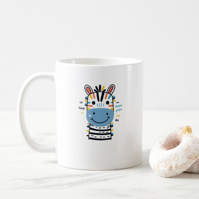 Glückliches Zebra Kaffeetasse (Mit Donut)