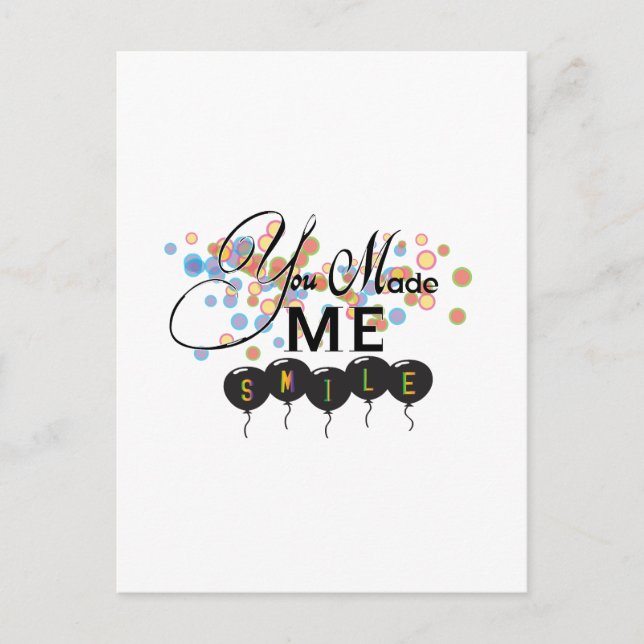 Glückliches Zitat mit Ballons - Du hast mich zum L Postkarte (Vorderseite)