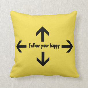 Glückliches Zitat-Wurfs-Kissen Kissen