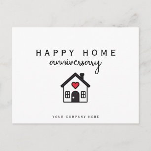 Glückliches Zuhause-Jubiläum House Heart Realty Postkarte