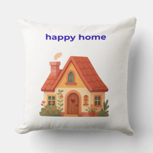 Glückliches Zuhause Minimalistischer Wurfkissen Kissen
