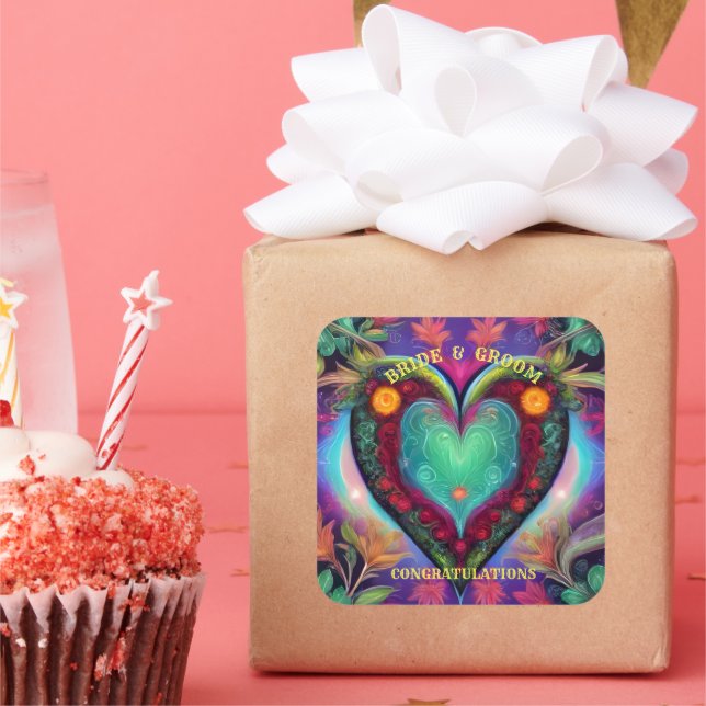 GLÜCKLICHKEIT UND GRUPPE QUADRATISCHER AUFKLEBER (Party)