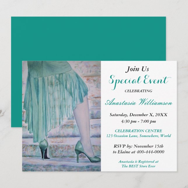 GLÜCKLICHKEITEN ZUR ERFOLGREICHEN EREIGNIS FÜR DAS EINLADUNG (Vorne/Hinten)