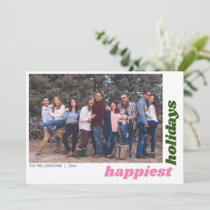 Glücklichste Feiertage Familienfoto Farbige Weihna Feiertagskarte