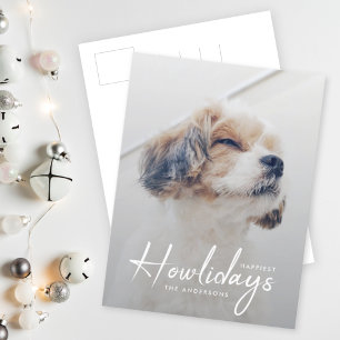 Glücklichste Feiertage   Hunde Foto Weihnachtsmini Feiertagspostkarte