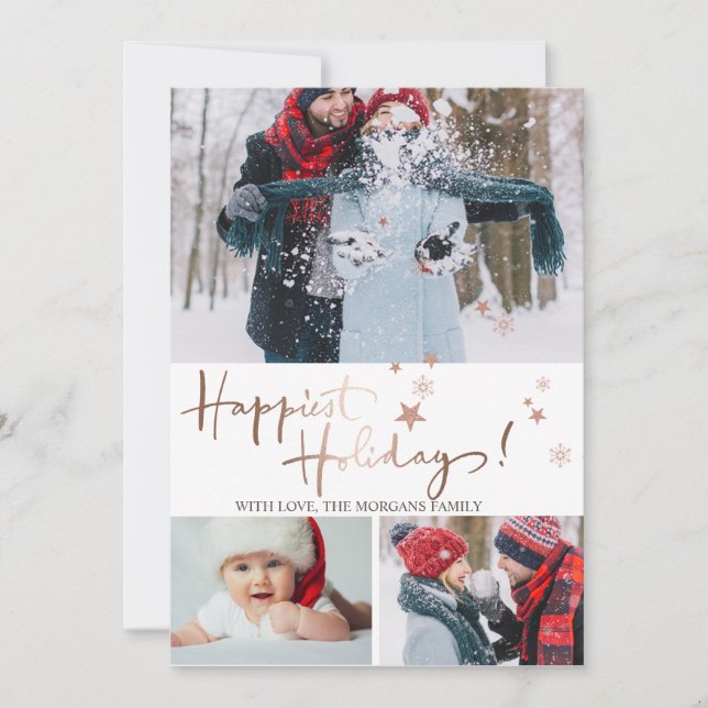 Glücklichste Feiertage Stars FotoCollage Ankündigung (Vorderseite)