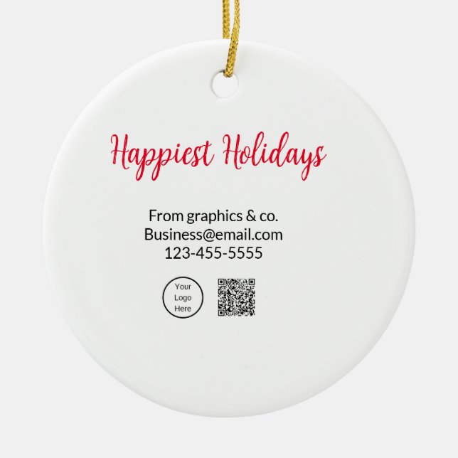 Glücklichste Ferien hinzufügen Firmenlogo q oder C Keramik Ornament (Vorne)