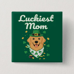 Glücklichste Golden Retriever-Mutter St. Patrick's Button