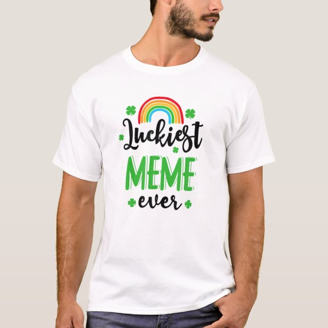 Glücklichste Meme Ever St.Patrick's Day Rainbow Cl T-Shirt (Vorderseite)