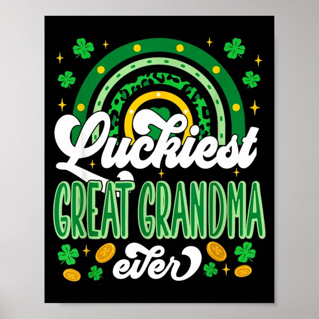 Glücklichste Urgroßmutter Shamrocks Glück St Poster (Vorne)