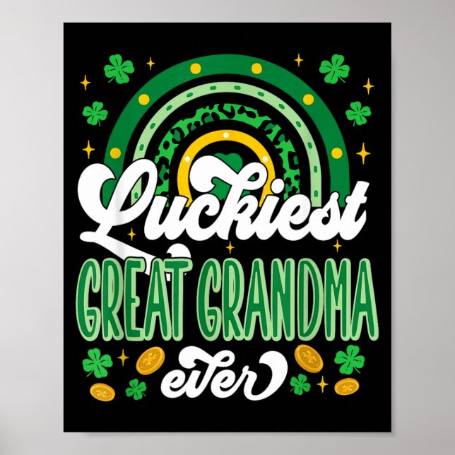 Glücklichste Urgroßmutter überhaupt Shamrocks Luck Poster (Vorne)