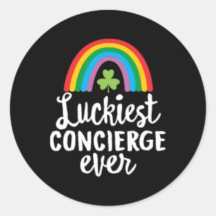 Glücklichster Concierge Aller Zeiten St. Patrick T Runder Aufkleber