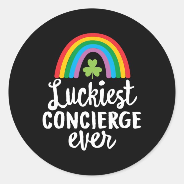 Glücklichster Concierge Aller Zeiten St. Patrick T Runder Aufkleber (Vorderseite)