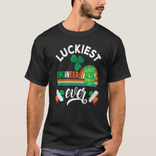 Glücklichster Ingenieur je Kleeblatt St Patrick Da T-Shirt