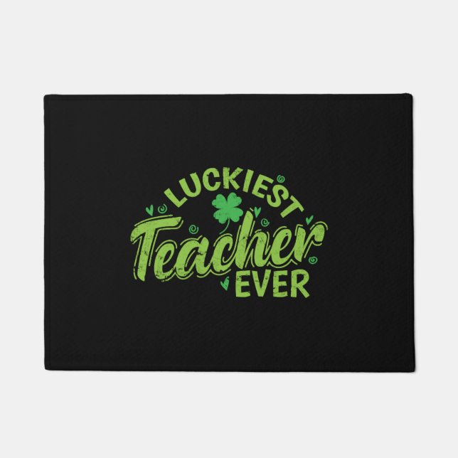 Glücklichster Lehrer je St. Patricks Day Fußmatte (Vorderseite)