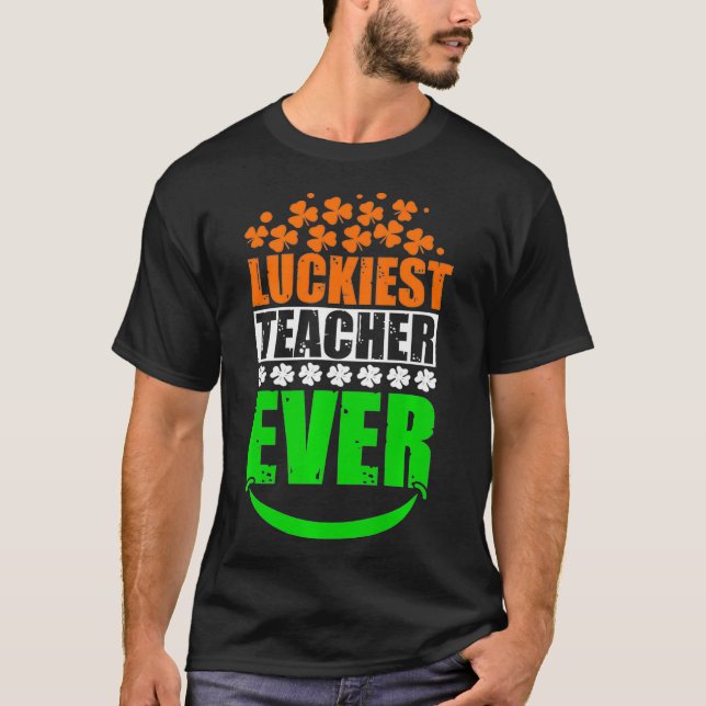 Glücklichster Lehrer je St Patricks Day Irish Clov T-Shirt (Vorderseite)