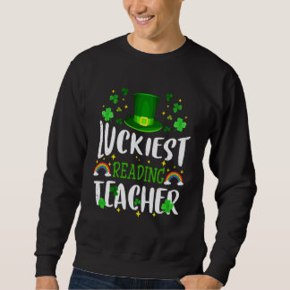 Glücklichster Leselhrer St Patricks Day Leprechau Sweatshirt