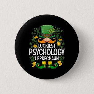 Glücklichster Psychologie-Leprechaun St. Patricks  Button