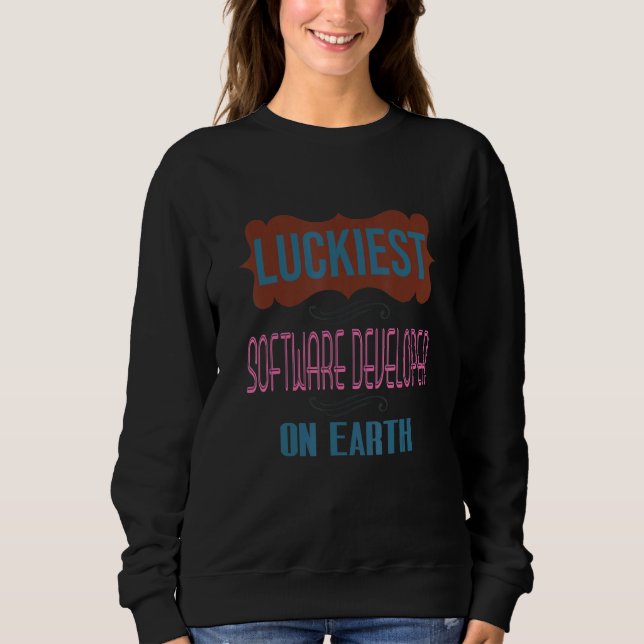 Glücklichster Softwareentwickler der Erde Beruf Ca Sweatshirt (Vorderseite)
