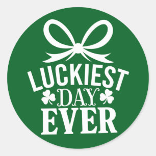 Glücklichster Tag Aller St Patricks Tag Irisches G Runder Aufkleber