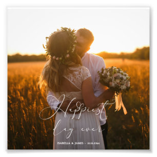 Glücklichster Tag überhaupt Elegante Kalligrafie-H Fotodruck