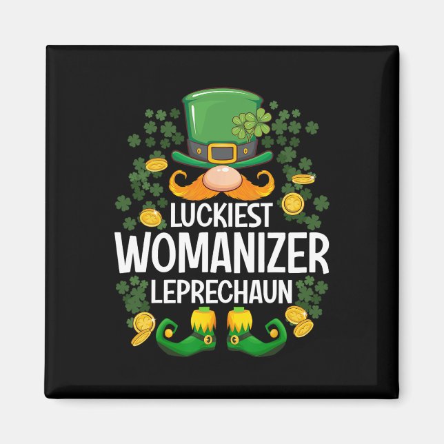 Glücklichster Womanizer Leprechaun St Patricks Day Magnet (Vorne)