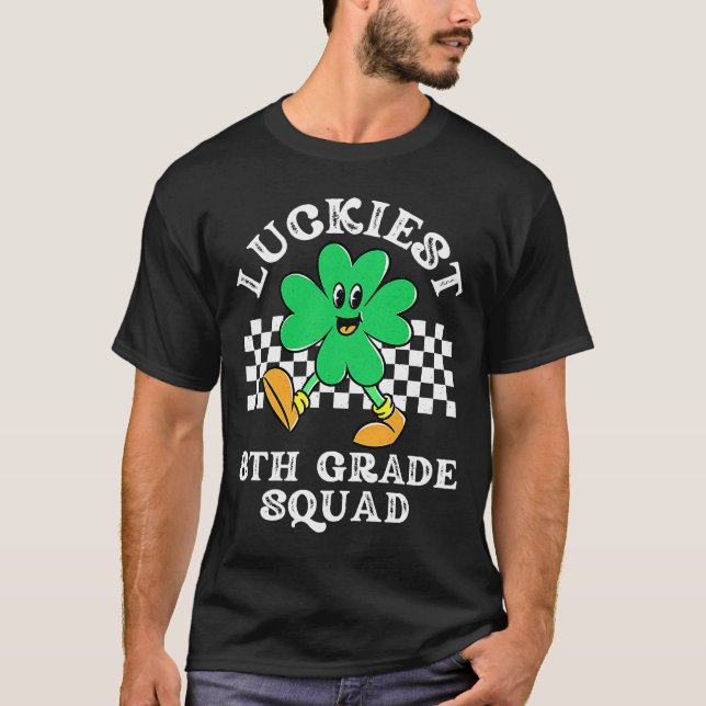 Glücklichstes Kleeblatt 8. Klasse Kid St Patrick D T-Shirt (Vorderseite)