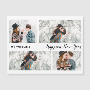 glücklichstes neues Jahr schicke moderne Multi-Fot Magnetkarte