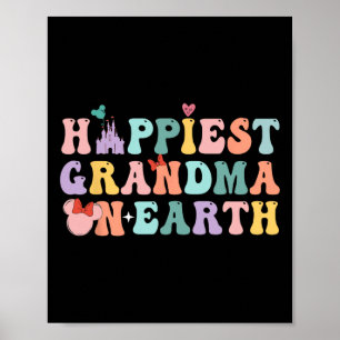 Glücklichstes Oma auf Erden Groovy Mama Muttertag Poster
