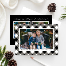 Glücklichstes Schwarzes Buffalo Kariertes Foto