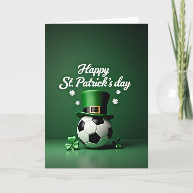Glücks-Fußball-St.-Patricks-Tag-Karte Karte (Vorderseite)