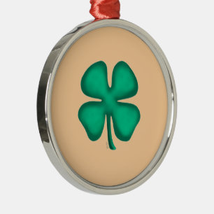 Glücksbringer 4-Blatt-Irland-Klee braun rund Premi Ornament Aus Metall