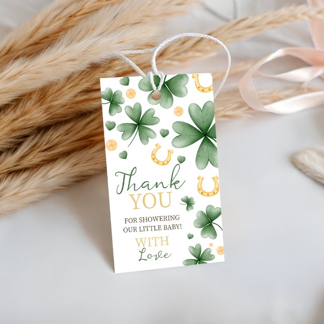 Glücksbringer-Baby-Shower-Dankes-Tags Geschenkanhänger (Von Creator hochgeladen)