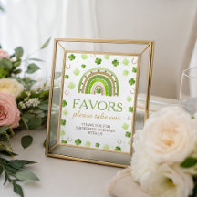 Glücksbringer-Babyshower-Mitgebsel-Schild
