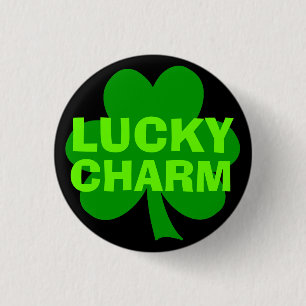 Glücksbringer Gründlicher Kleeblatt Button