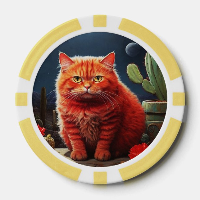 Glückschips für Katzenliebhaber Pokerchips (Vorderseite)