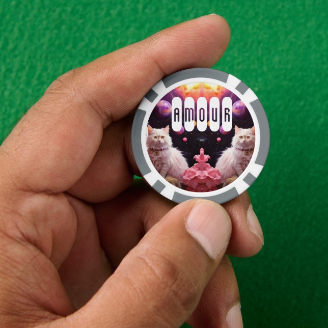 Glückschips für Katzenliebhaber Pokerchips (Hand)