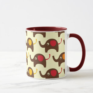 Glückselefant kawaii süße Naturmuster Tasse