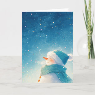 Glückseliger Schneemann Karte