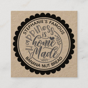 Glückseligkeit ist selbstgemachtes Vintage-Kraftpa Quadratische Visitenkarte