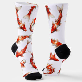 Glücksfisch, schwimmende Koi, Aquarell Socken